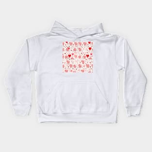 Valentines day gift ideas, red hearts pink elephants gifts for all Kids Hoodie